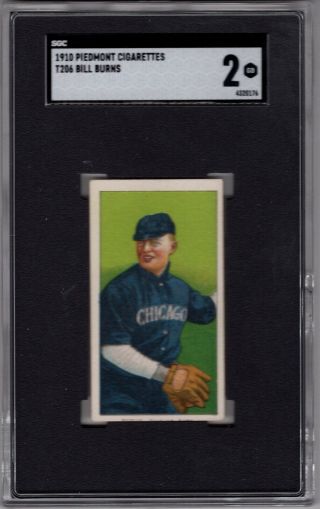 1909 - 11 T206 Bill Burns Of The Chicago White Sox Sgc 2