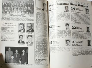 1988 Atlantic Coast Conference Basketball Tournament Program ACC Duke N Carolina 4