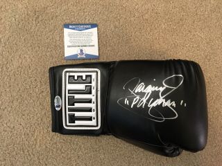 Manny “pacman” Pacquiao Signed Autographed Auto Title Boxing Glove Bas G55505