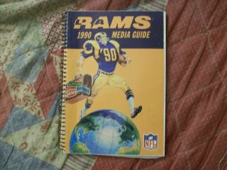 1990 Los Angeles Rams Media Guide Yearbook Program Press Book Nfl Football Ad