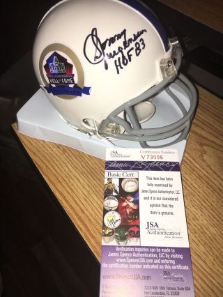 Sonny Jurgensen Washington Redskins Signed Hall Of Fame Mini Helmet Jsa