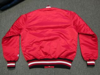 VTG 80s 90s Starter NBA Chicago Bulls Nylon Satin Bomber Jacket Red Medium M 2