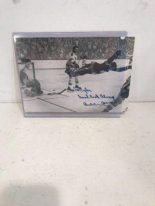 1970 Nhl Stanley Cup Boston Bruins Bobby Orr The Goal Signed Game Photo
