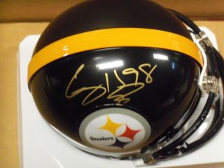 Casey Hampton,  Pgh Steelers,  Signed Black Mini Helmet,  & Scarce