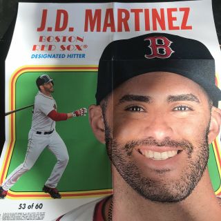 2019 Topps Heritage High Number Jd Martinez Boxtopper Sp Poster Boston Red Sox