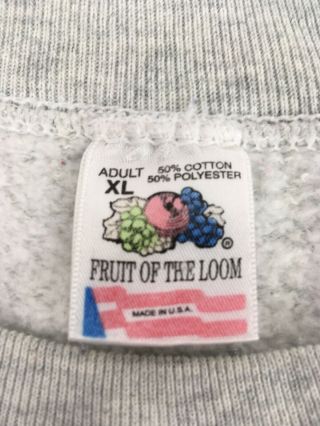 Vtg Fruit Of The Loom Men’s 80’s Gray Penn State Sweatshirt Size XL Lion 50/50 6