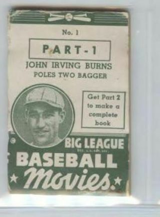 1937 Goudey Big League Thum Movie R326 1 Irving Burns Part 1 Toledo Detroit Vg,