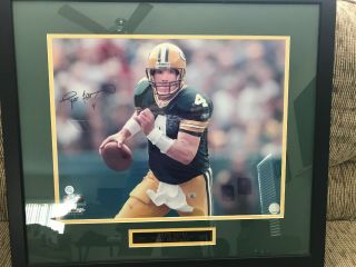 Brett Farve Green Bay Mvp Autographed Photo Framed With Certificate Of Authentic