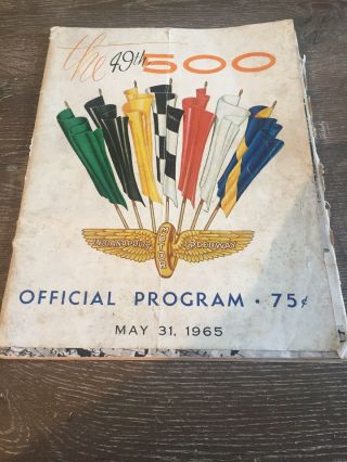 Indy 500 Official Program 1965 Vintage Indianapolis Motor Speedway Mopar