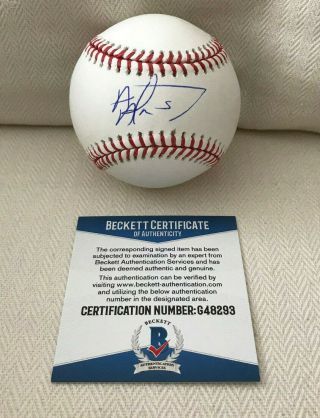 Albert Almora Autographed Oml Baseball With Beckett Authentication