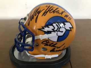 Oakland Invaders Usfl Signed Autographed Mini Helmet - Bobby Hebert