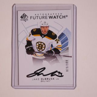 2019 Sp Authentic Jake Debrusk Auto Autographed Future Watch 79/999 Bruins $$$