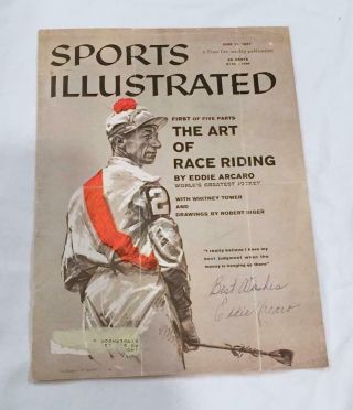 Eddie Arcaro Signed / Autographed 1957 Sports Illustrated Cover