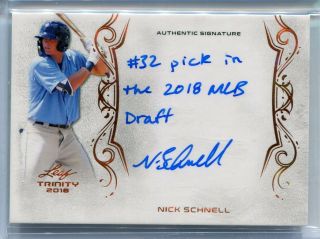 2018 Leaf Trinity Nick Schnell Inscribed Auto Autograph Rc 32 Pick.