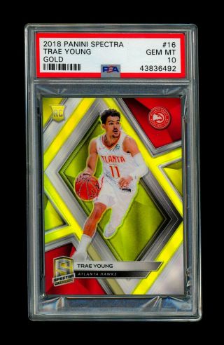 Pop 1 Trae Young 2018 - 19 Panini Spectra Gold Prizm Rookie Rc /10 Psa 10 Gem