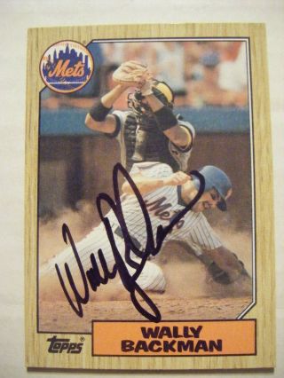 Wally Backman Signed Mets 1987 Topps Baseball Card Auto Autographed Aloha Or 48