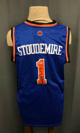 Amare Stoudemire 1 Signed Ny Knicks Jersey Auto Adidas Sz Xl Beckett Bas
