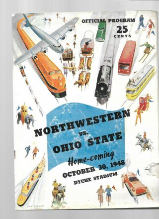 Oct 30,  1948 Northwestern V Ohio State Homecoming Football Program @ Evanston