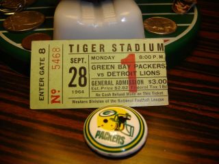 Packers Vs Lions 9/28/64 Ticket Stub