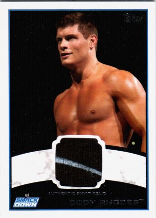 Wwe Cody Rhodes 2012 Topps Authentic Event Worn Shirt Relic Card Black Whiteline