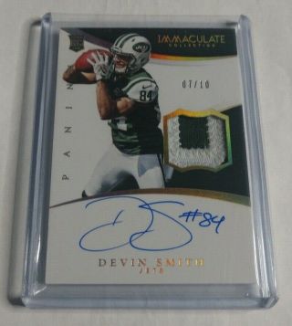 R5294 - Devin Smith - 2015 Immaculate - Rookie Autograph Patch - 7/10 - Jets -