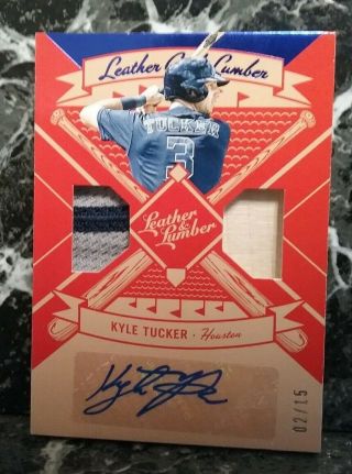 2019 Leather And Lumber Kyle Tucker Dual 2 Clr Patch Bat Relic Auto 2/15 Lls - Kt