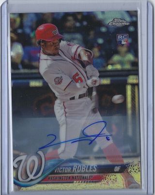 2018 Topps Chrome Update Series Victor Robles Auto Rookie Rc Hmt22