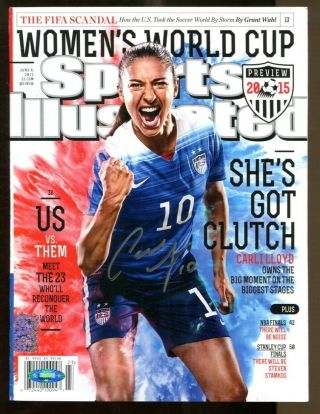 Carli Lloyd Signed 2015 Sports Illustrated No Label Autographed Uswnt Tristar