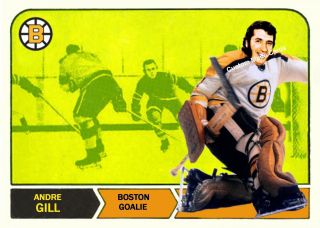 Custom Made Topps 1968 - 69 Boston Bruins Andre Gill Hockey Card