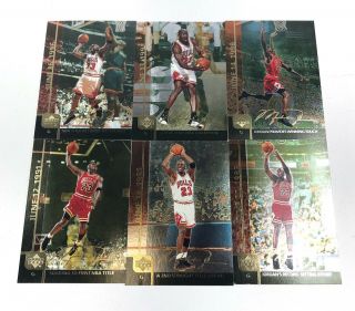 1999 Upper Deck Michael Jordan Gold Foil Jumbo 6 Card Complete Set Mj1—mj6