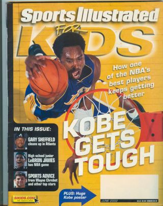 2002 Sports Illustrated For Kids Kobe Bryant/uncut Sheet With Tom Brady Card