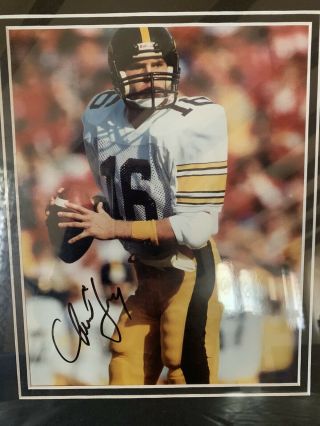 Iowa Hawkeye Chuck Long Signed,  Framed Double Matted Photo