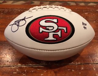 Jimmy Johnson Autographed San Francisco 49ers Logo Football HOF 94 Witness JSA 2