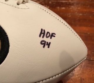 Jimmy Johnson Autographed San Francisco 49ers Logo Football HOF 94 Witness JSA 4