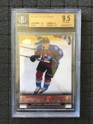 2013/14 Ud Upper Deck Nathan Mackinnon Avs Young Guns Rookie Rc Bgs 9.  5