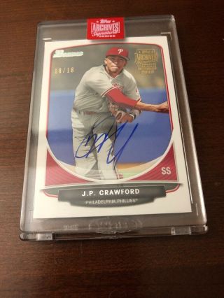 2019 Topps Archives Signature Series J.  P.  Crawford Phillies Bowman Auto 18/18