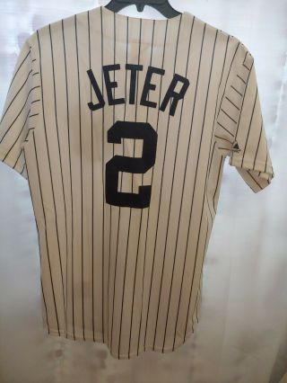 York Yankees Great Derek Jeter 2 Medium White Pinstripes Majestic
