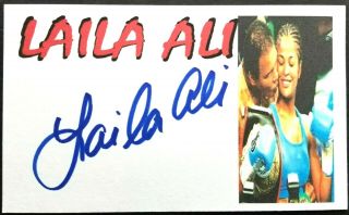 Laila Ali Boxing Champion (muhammad Ali) Autographed 3x5 Index Card