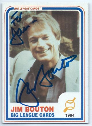 Jim Bouton Signed 1984 Big League Cards,  York Yankees Autograph; Gum
