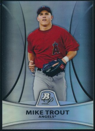 2010 Bowman Platinum Mike Trout Prospects Refractor /999 Rookie Card Pp5 Nm - Mt