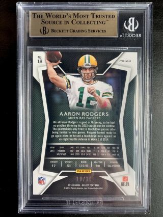 Aaron Rodgers 2014 Select PRIZM GOLD REFRACTOR 10/10 BGS 9.  5 SSP PACKERS COLOR 2 2