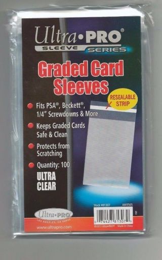 100 Ultra Pro Resealable Graded Card Bags Sleeves 1 Pack Of 100