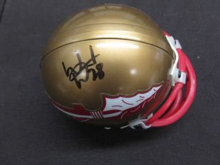 Warrick Dunn Signed Auto Autograph Florida State Mini Helmet Jsa Au5241