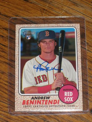 2017 Topps Heritage Andrew Benintendi Rc Real One Auto.  Boston Red Sox.