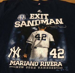 Mariano Rivera Majestic York Yankees Exit Sandman 2013 Final Season T - Shirt