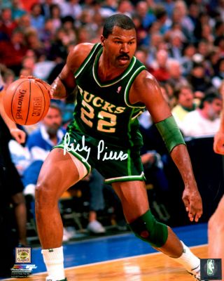 Milw Bucks Ricky Pierce Signed 8x10 Photo 2 Auto - 1991 All Star