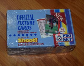 1990/91 Pro Set Soccer (football) Official Fixture Cards Le Box 48 Packs