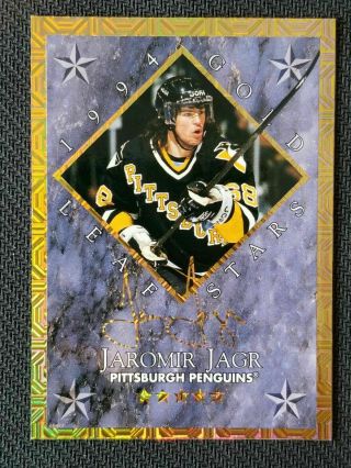1994 - 95 Leaf Gold Stars 15 Jaromir Jagr Mark Recchi Pit Penguins Phi Flyers Sp