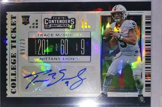 2019 Panini Contenders Draft Trace Mcsorley Cracked Ice Rc Auto 09/23 Jersey