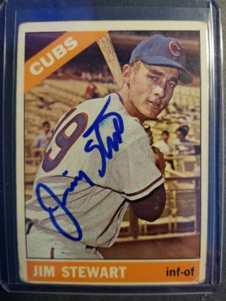 Jim Stewart Chicago Cubs 1966 Topps Autographed Baseball Card